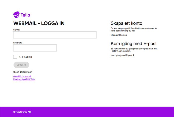 Återställ lösenord