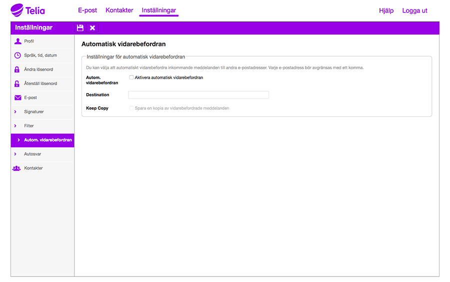 Instruktionsbild Vidarebefordran